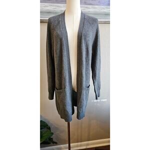 Aqua Cashmere Open Front Cozy Knit Oversized Cardigan Sweater Women Size XS Gray